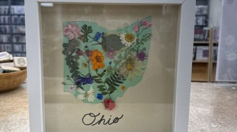 State of Ohio Pressed Flower Frame